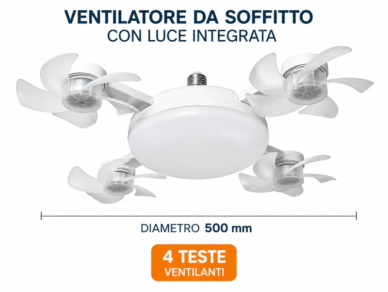 Ventilatore Lampadina Soffitto E27