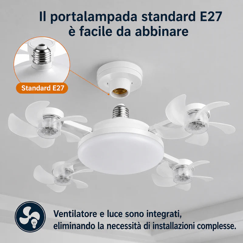 Ventilatore Lampadina Soffitto E27