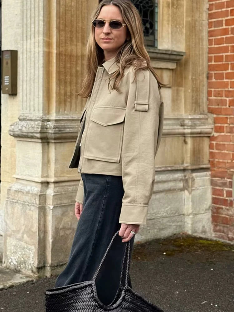 Giacca Cropped Utility Paris Chic