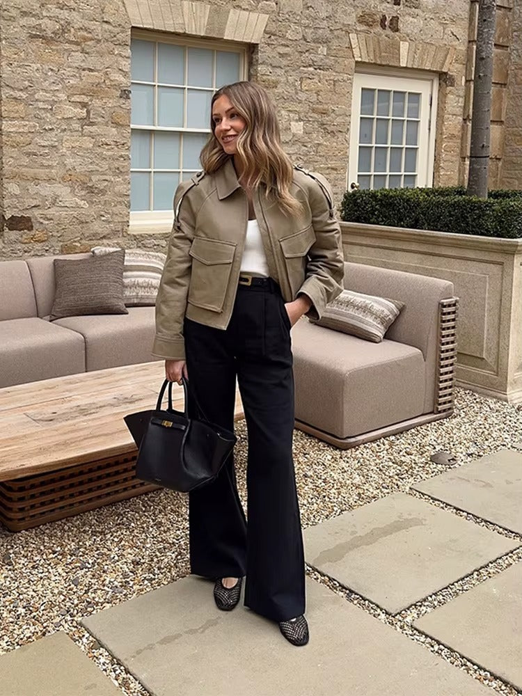 Giacca Cropped Utility Paris Chic