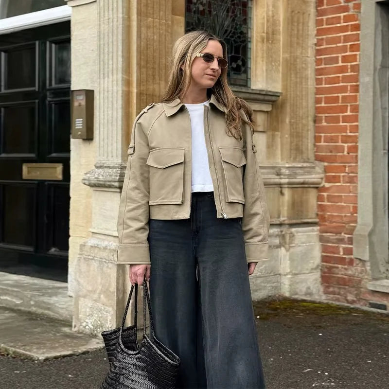 Giacca Cropped Utility Paris Chic